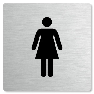 WC ženy, 100x100mm, stříbrná, Nevada